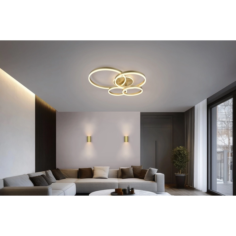 Plafondlamp Drake goud modern Trio 4017807657814