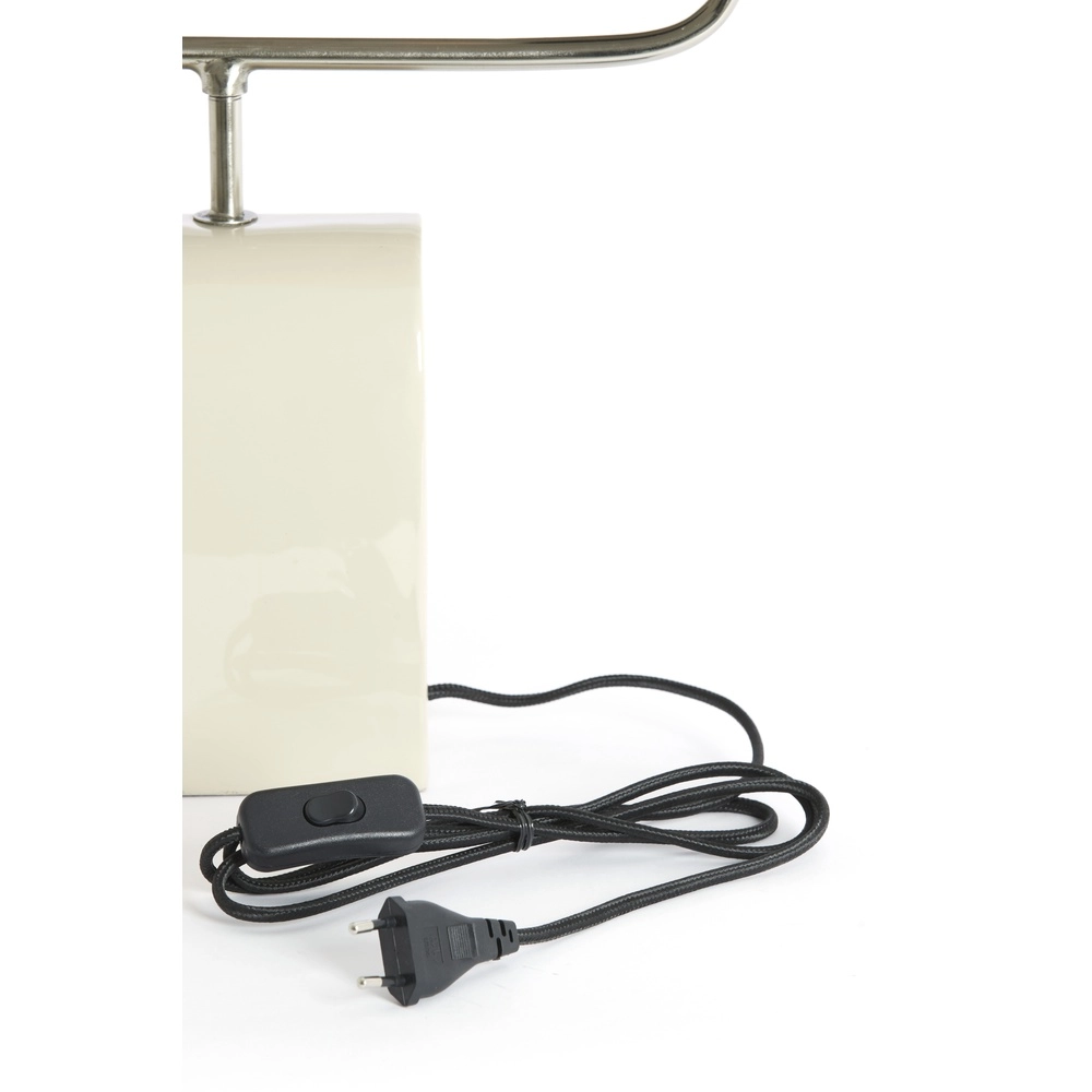 Crème bureaulamp Cardona met nikkel - 1x E27 Light & Living 8717807816254