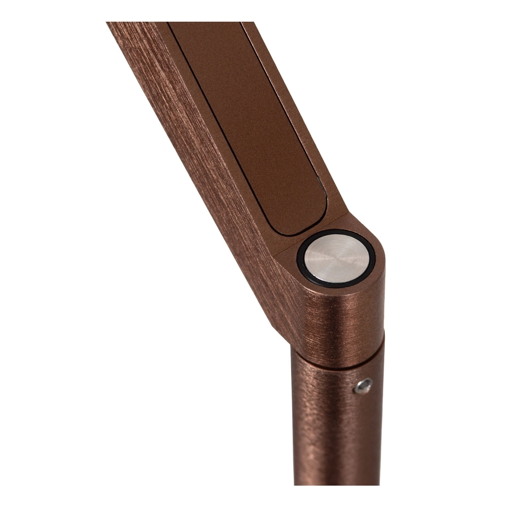 Strakke vloerlamp met leeslamp Applause geborsteld roodkoper - led Premium by Lucide 5411212221872