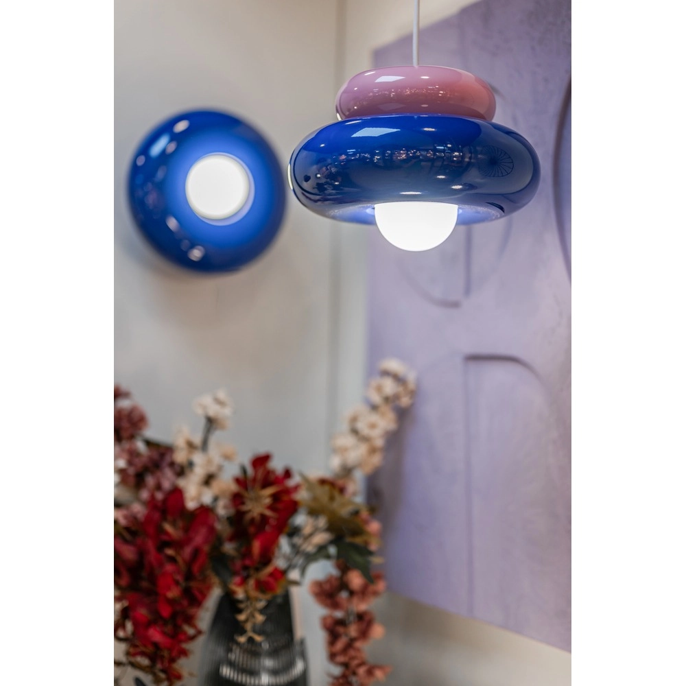 Design hanglamp Torchiarolo roze met blauw Eglo 9008606405435