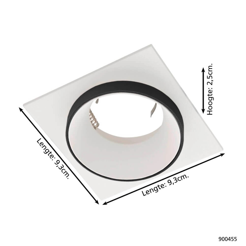 Witte inbouwspot Carosso met zwarte ring Eglo 9008606238804