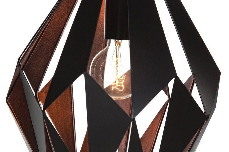 Hanglamp Carlton 1 31cm zwart met koper Eglo 9002759492540