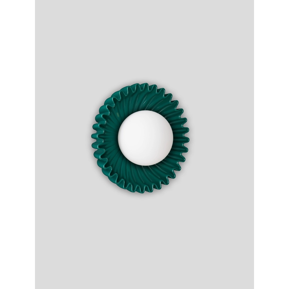 Wandlamp Petel groen met wit glas Lyora 5212017483942