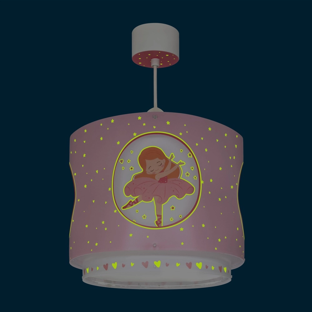 Hanglamp Princess Dance roze glow in the dark Dalber 8420406609126