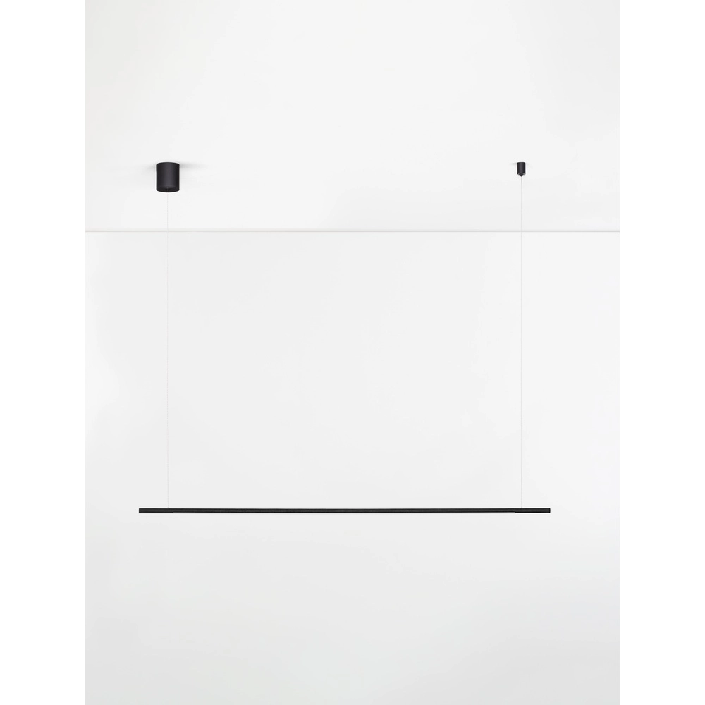 Strakke hanglamp Brillia zwart 120cm Strakke hanglamp Brillia zwart 120cm