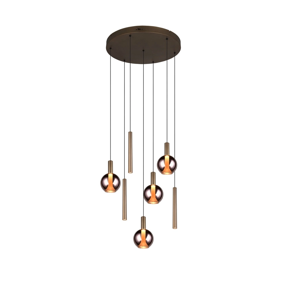 Design hanglamp Melaro 7-lichts platinum