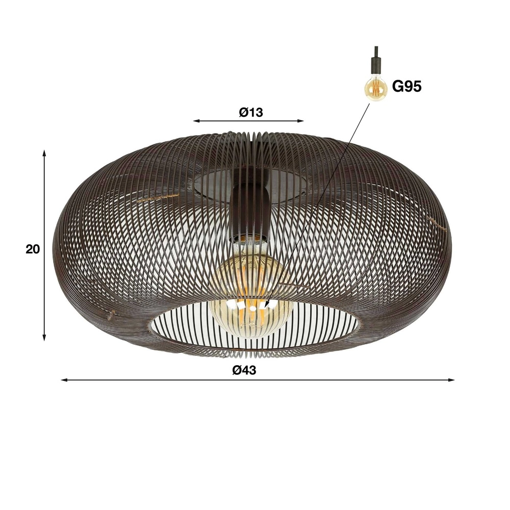 Draad plafondlamp Copper Ø 43cm - zwart nikkel Lyora 8716803513235