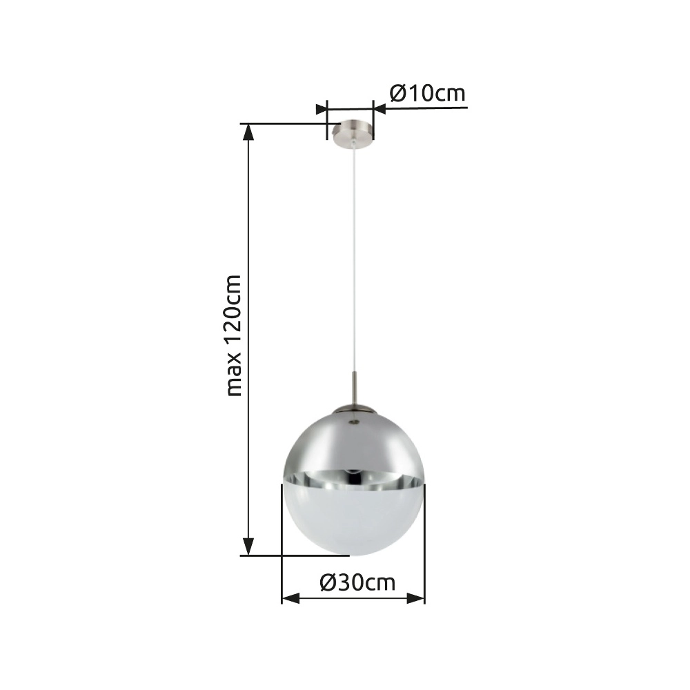 Hanglamp Varus nikkel Ø 30cm Globo 9007371377442