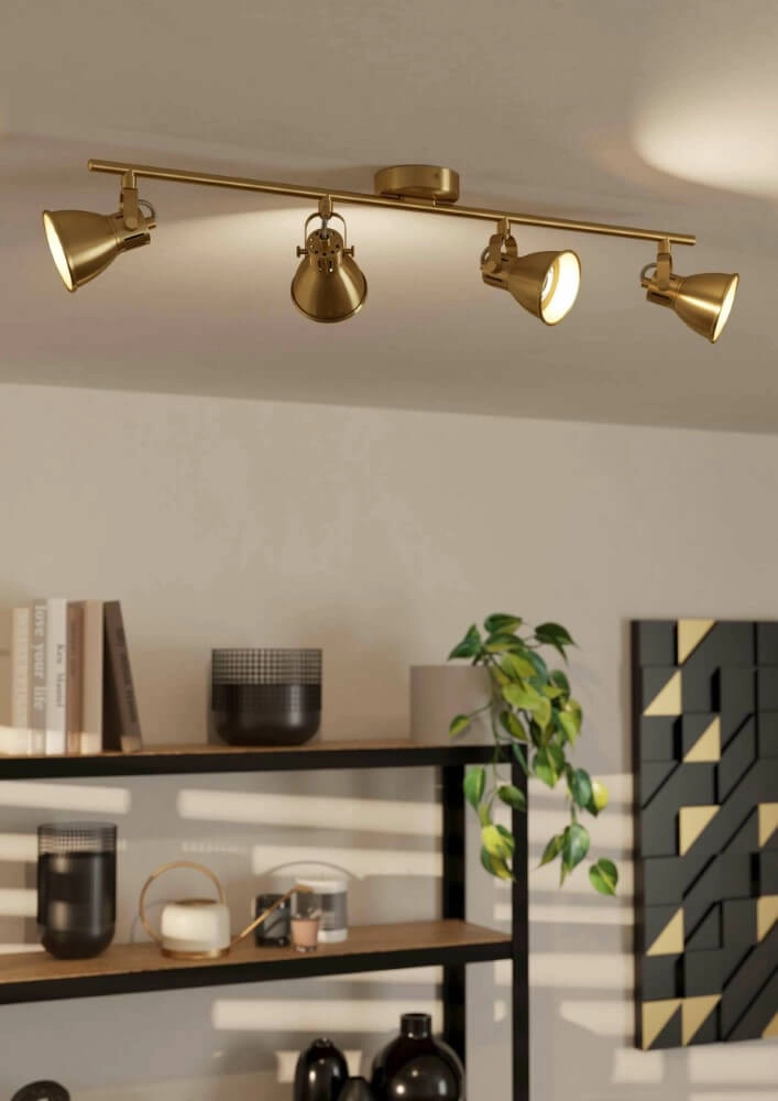 Messing plafondspot Seras 4x GU10 Eglo 9008606235674