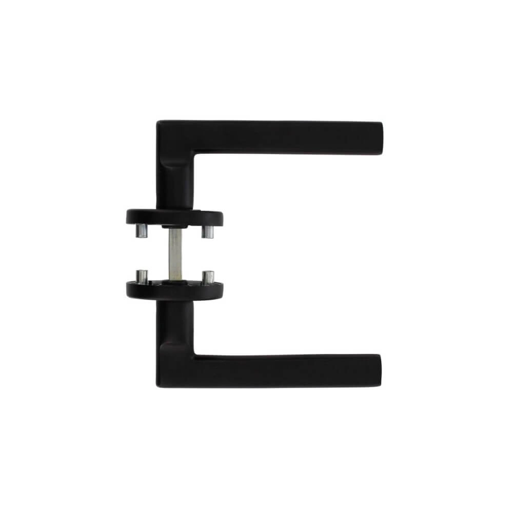 Strakke deurklink Hoek 90 aluminium zwart Intersteel 8714186492192