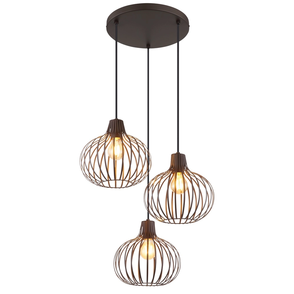 Design hanglamp Mateo 3-lichts roest briun