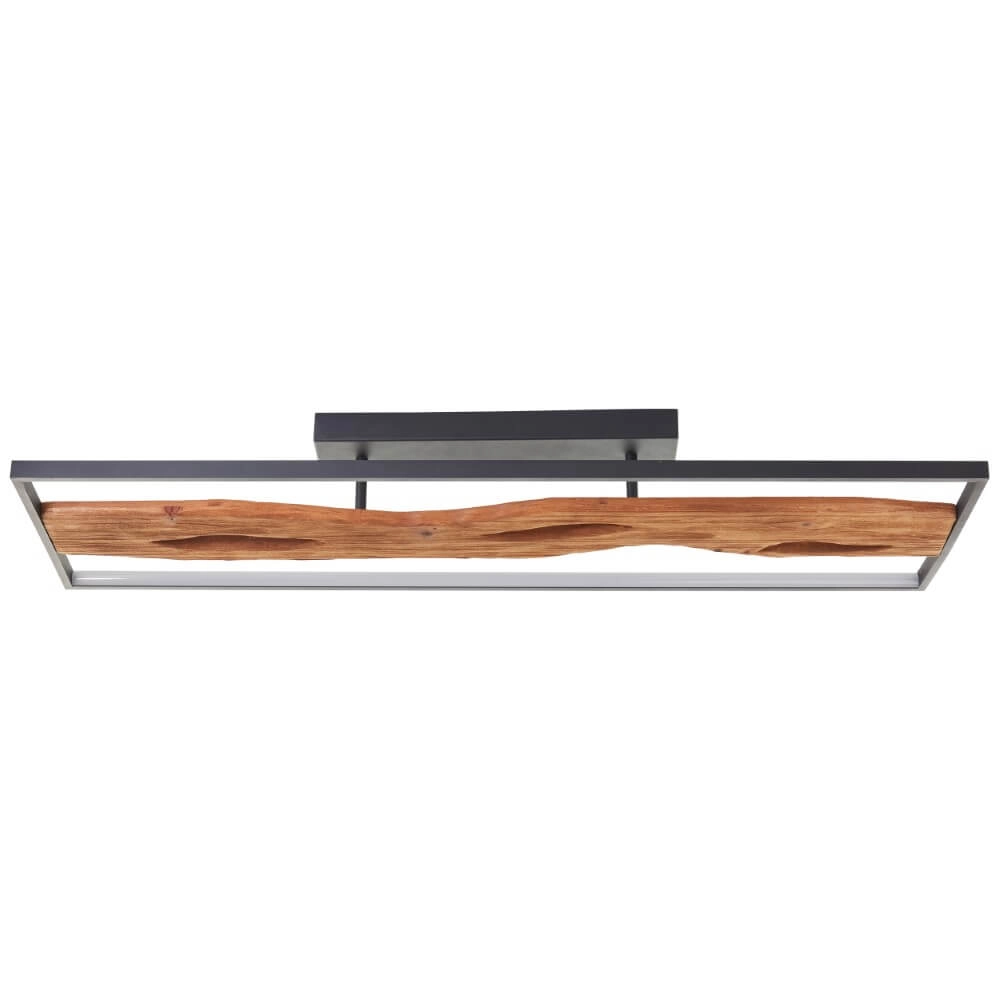 Plafondlamp zwart met hout Chaumont 100cm Brilliant 4004353435270