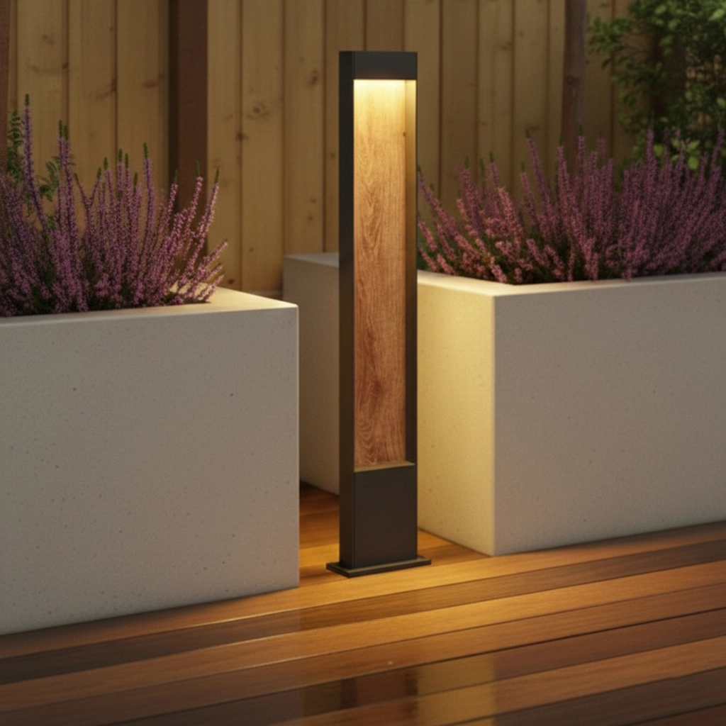 Design lamp met hout Flatt 100cm