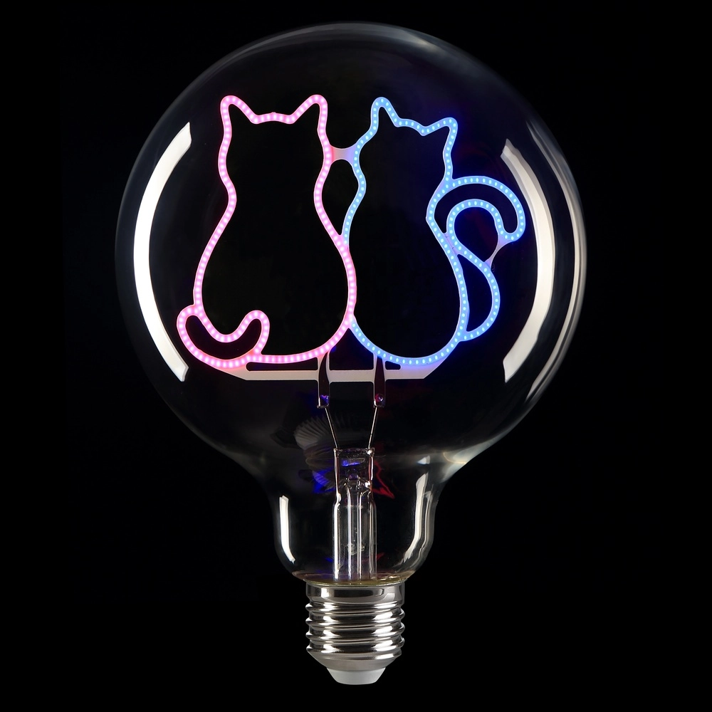 E27 lichtbron Lumopop katten - roze blauw Brilliant 4004353477676
