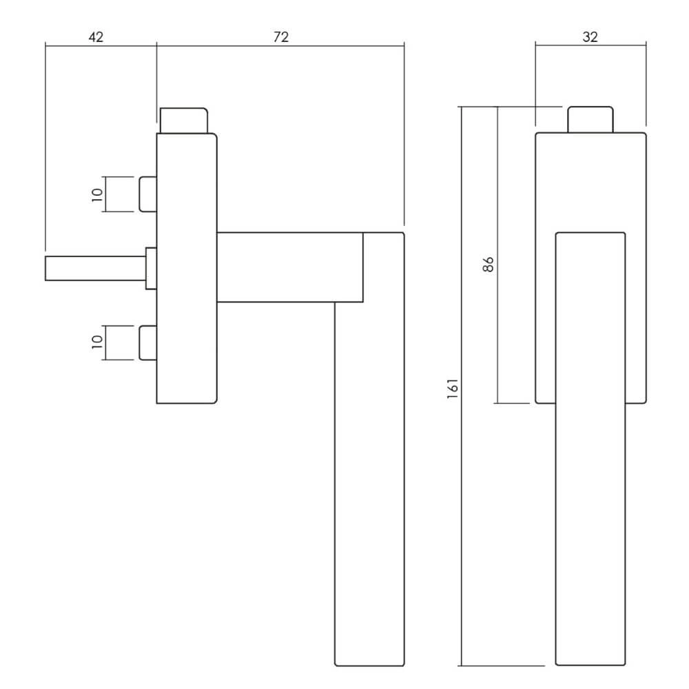 Design raamkruk Euclide Q afsluitbaar antraciet Olivari 8714186479780