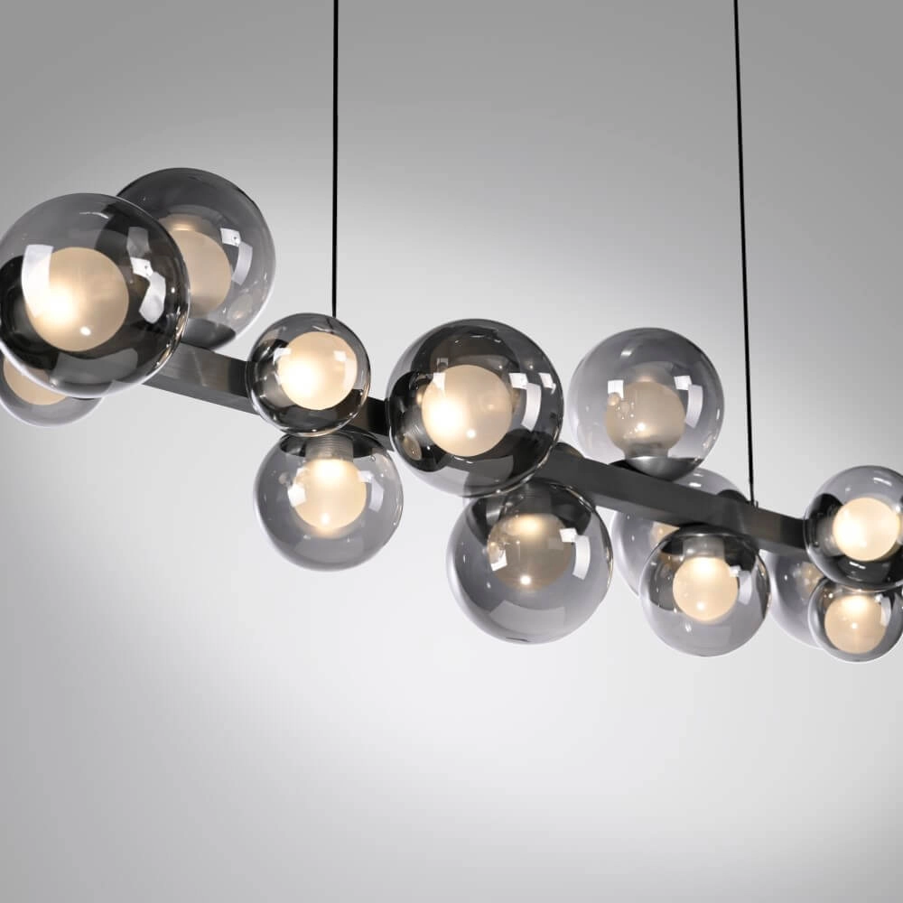 Unieke hanglamp Pure E-Popup 18-lichts grijs Paul Neuhaus 4012248384411