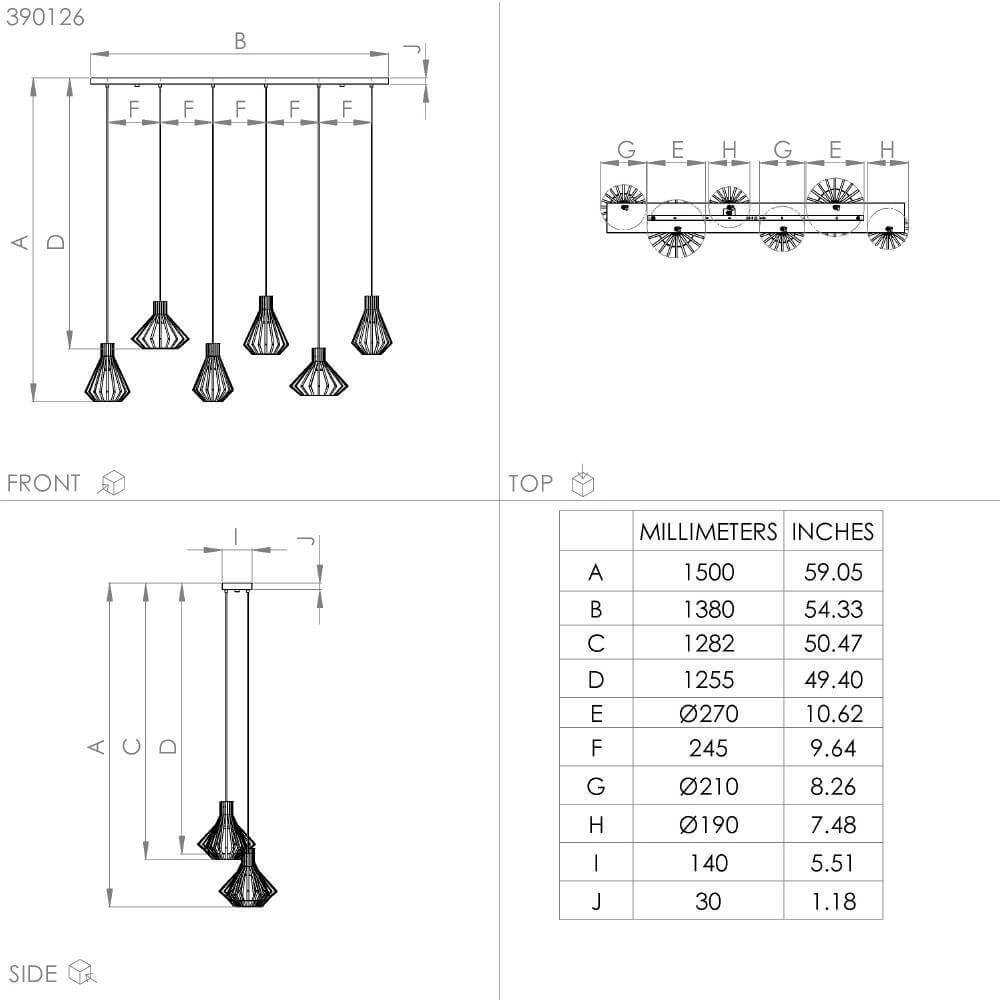 Draad hanglamp Basidano 6x E27 Stars of Light 9008606239030