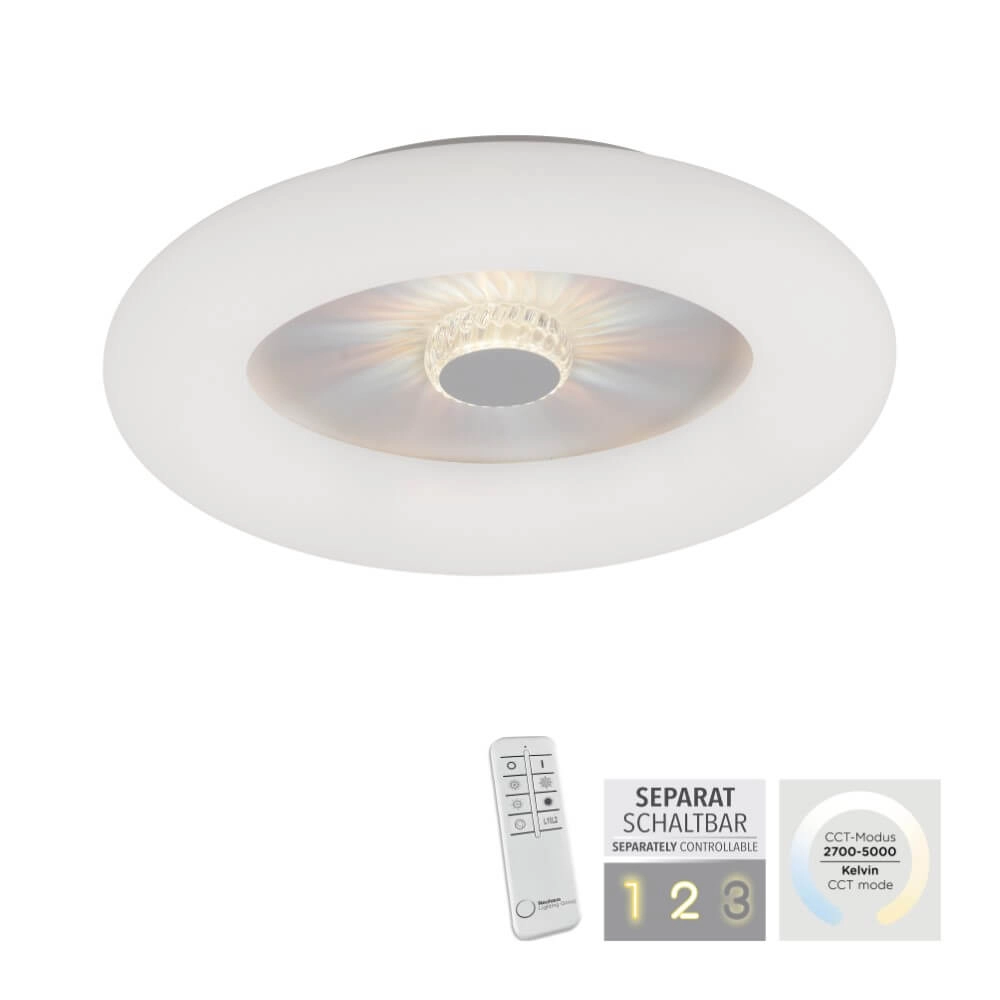 Ronde plafondlamp Vertigo wit Ø 50cm Just Light 4043689992408