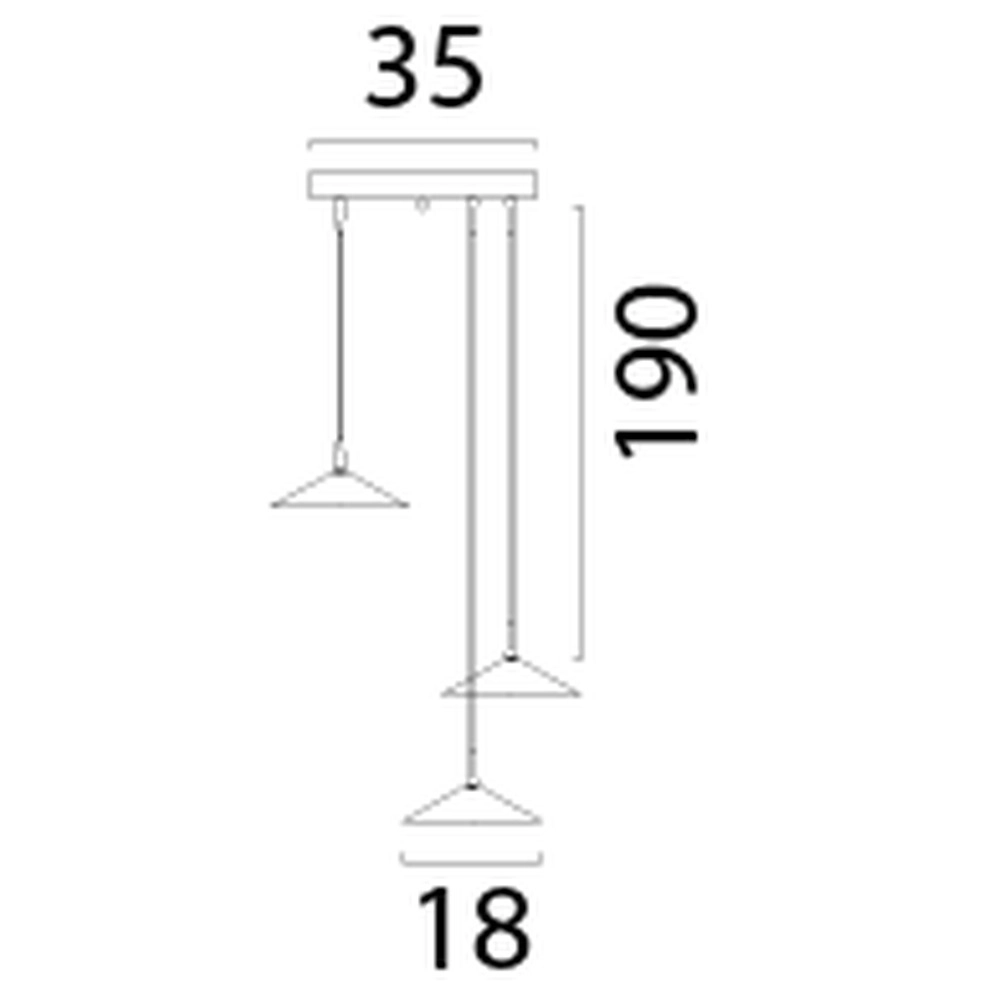 3-lichts hanglamp Ceppo zwart met goud Ø 18cm rond Masterlight 8718121358611