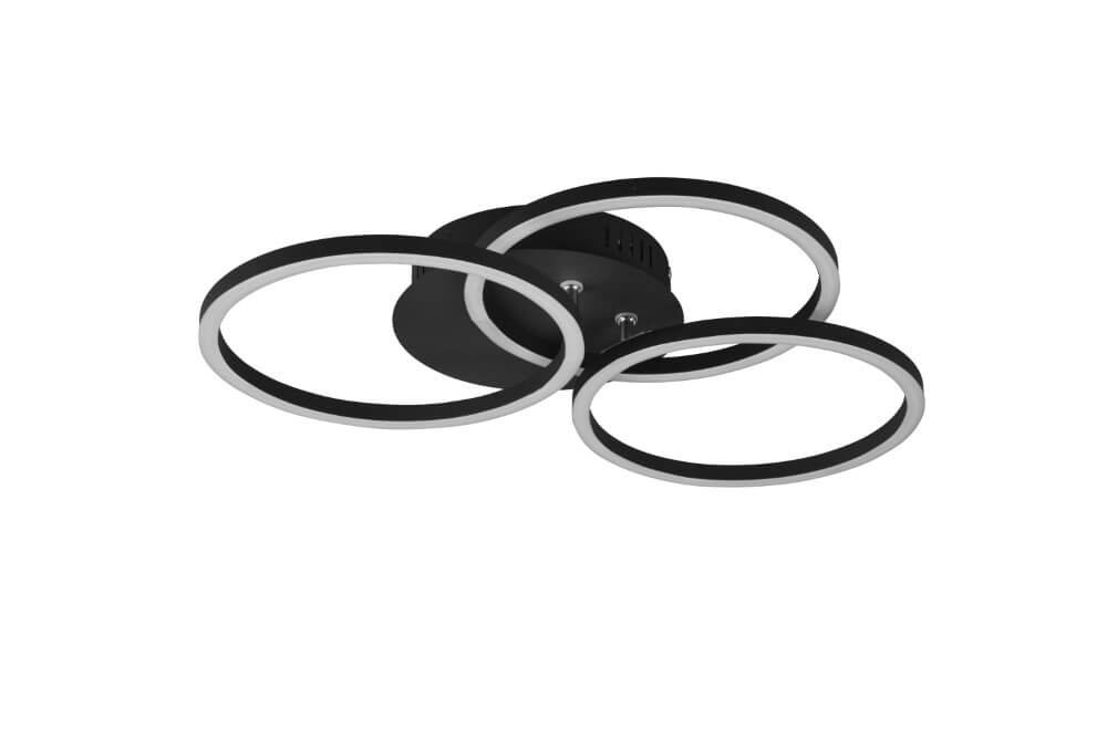 Plafonnière Circle 3-rings zwart