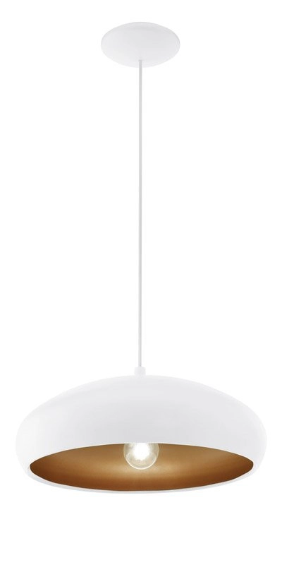 Landelijke hanglamp Mogano 1 40cm wit met roodkoper Eglo 9002759946067