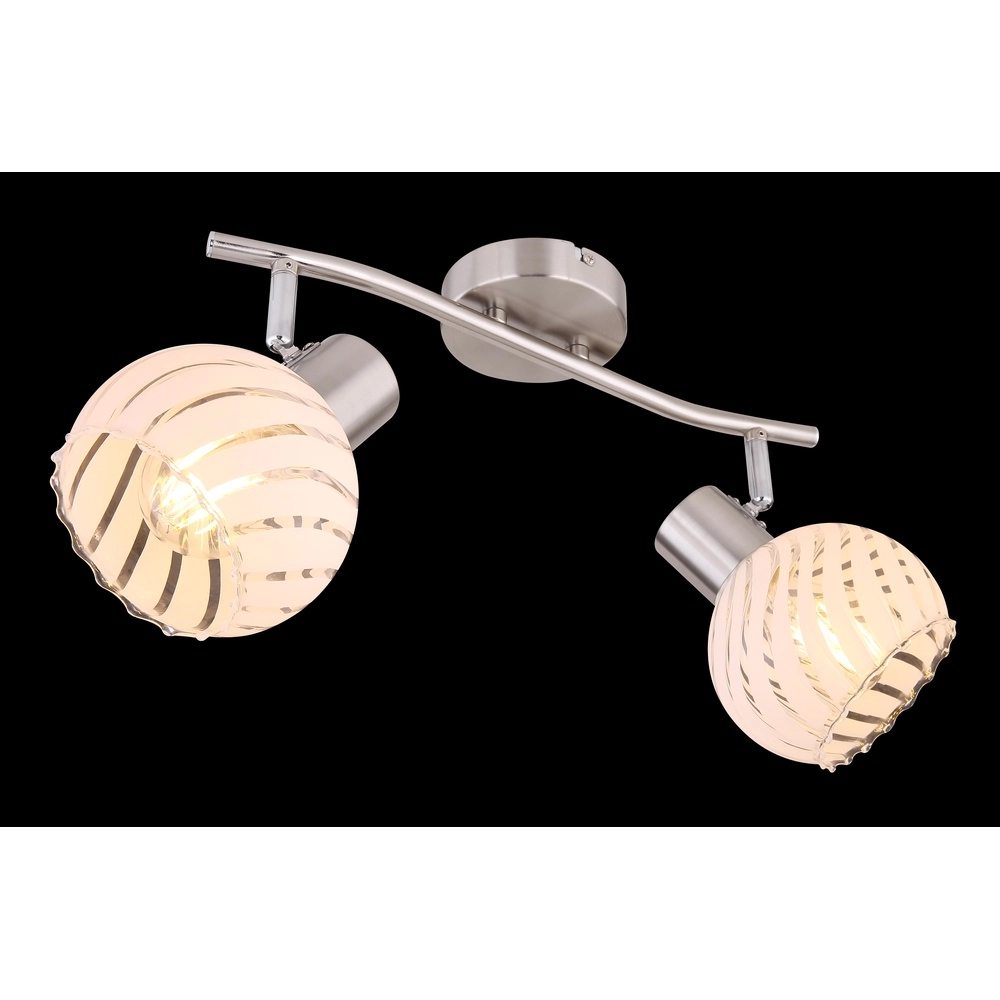 Plafondlamp Willy nikkel 2-lichts Globo 9007371406104