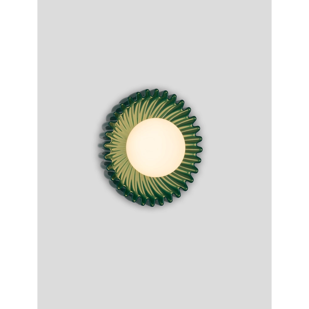 Wandlamp Petel groen met wit glas Lyora 5212017483942