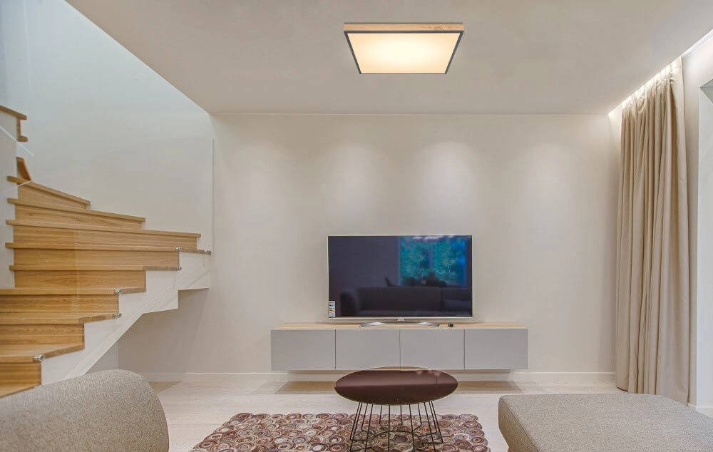 Houten led plafondlamp Doro 59x59 cm Globo 9007371421992