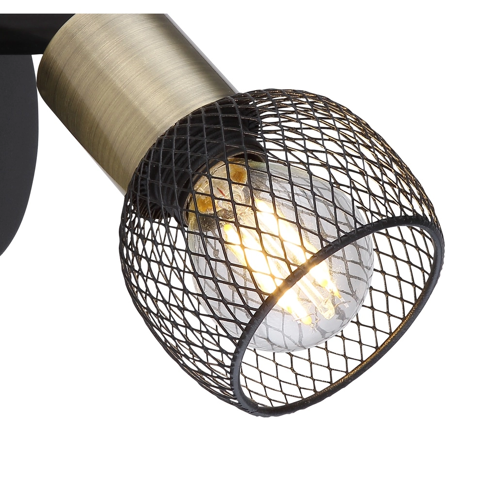 Wandlamp Fiastra zwart met gaas Globo 9007371424115