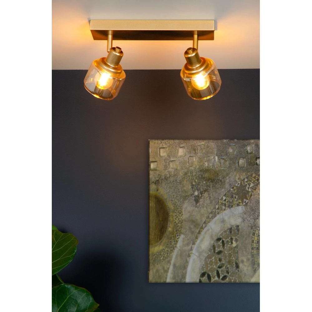 Plafondlamp Bjorn 2-lichts goud Lucide 5411212771223