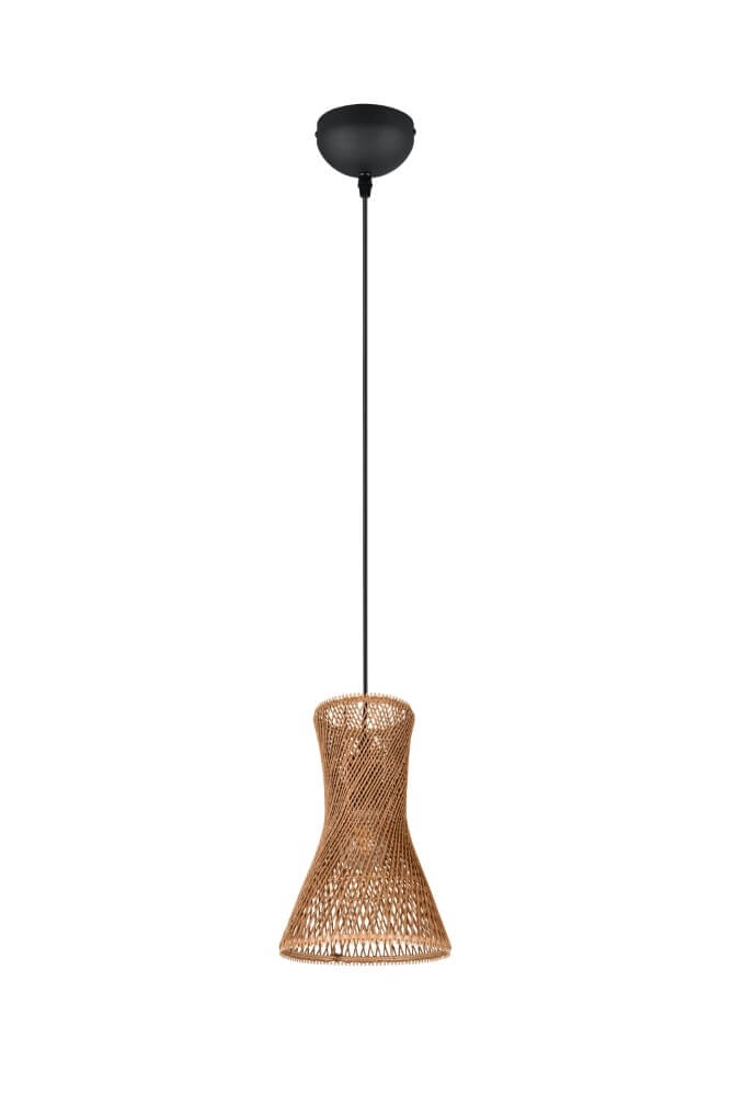 Design hanglamp Bijou zwart met rotan Ø20cm Trio 4017807637304
