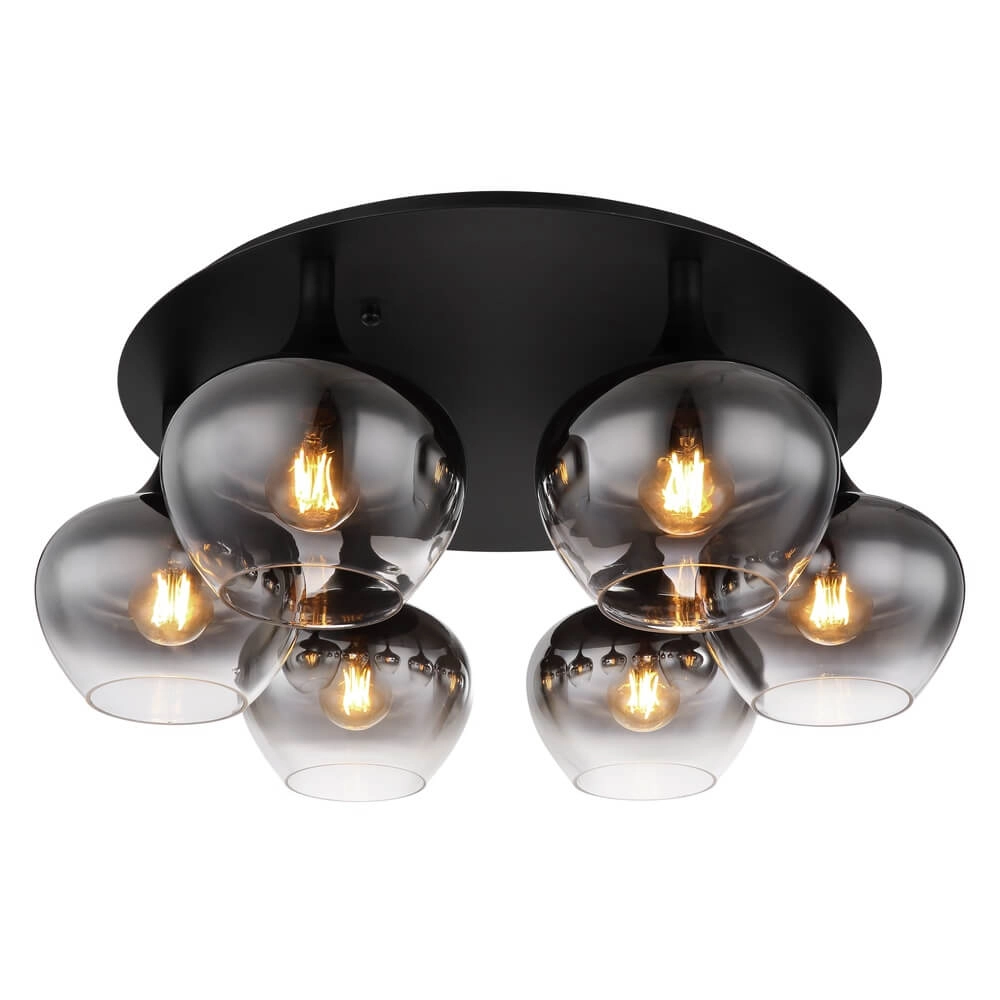 Zwarte plafondlamp Maxy 6-lichts Ø 65cm