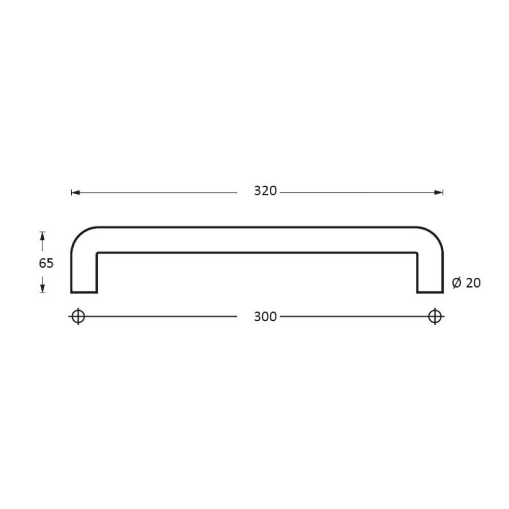Deurgreep U-vorm Gripon 32cm RVS Intersteel 8714186334492