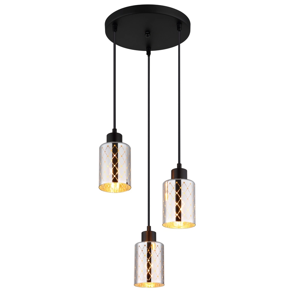 Design hanglamp Alonso 3-lichts zwart rond