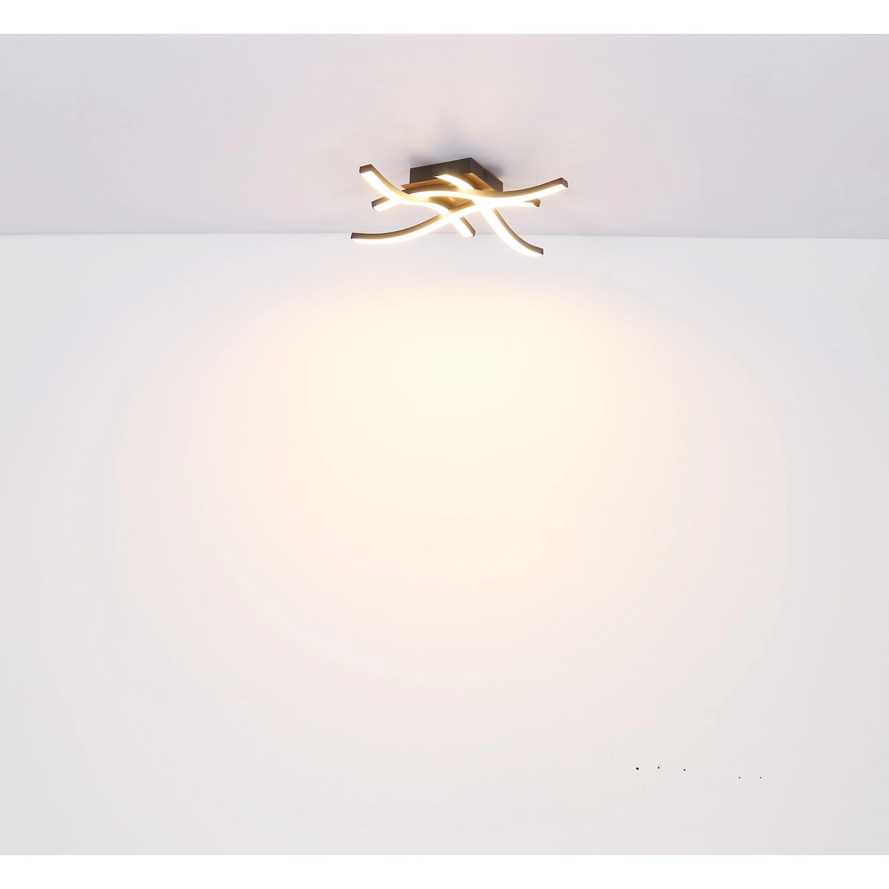 Plafondlamp Evita zwart met hout Globo 9007371419173