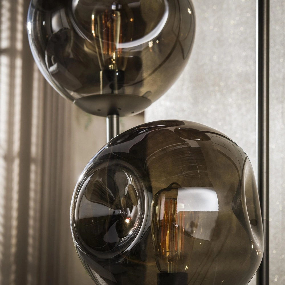 Glazen vloerlamp Stellar 3-lichts - smoke glas Lyora 8716803511613