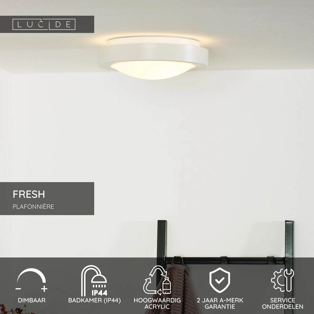 Plafonniere Fresh Ø 27cm wit Lucide 5411212790521