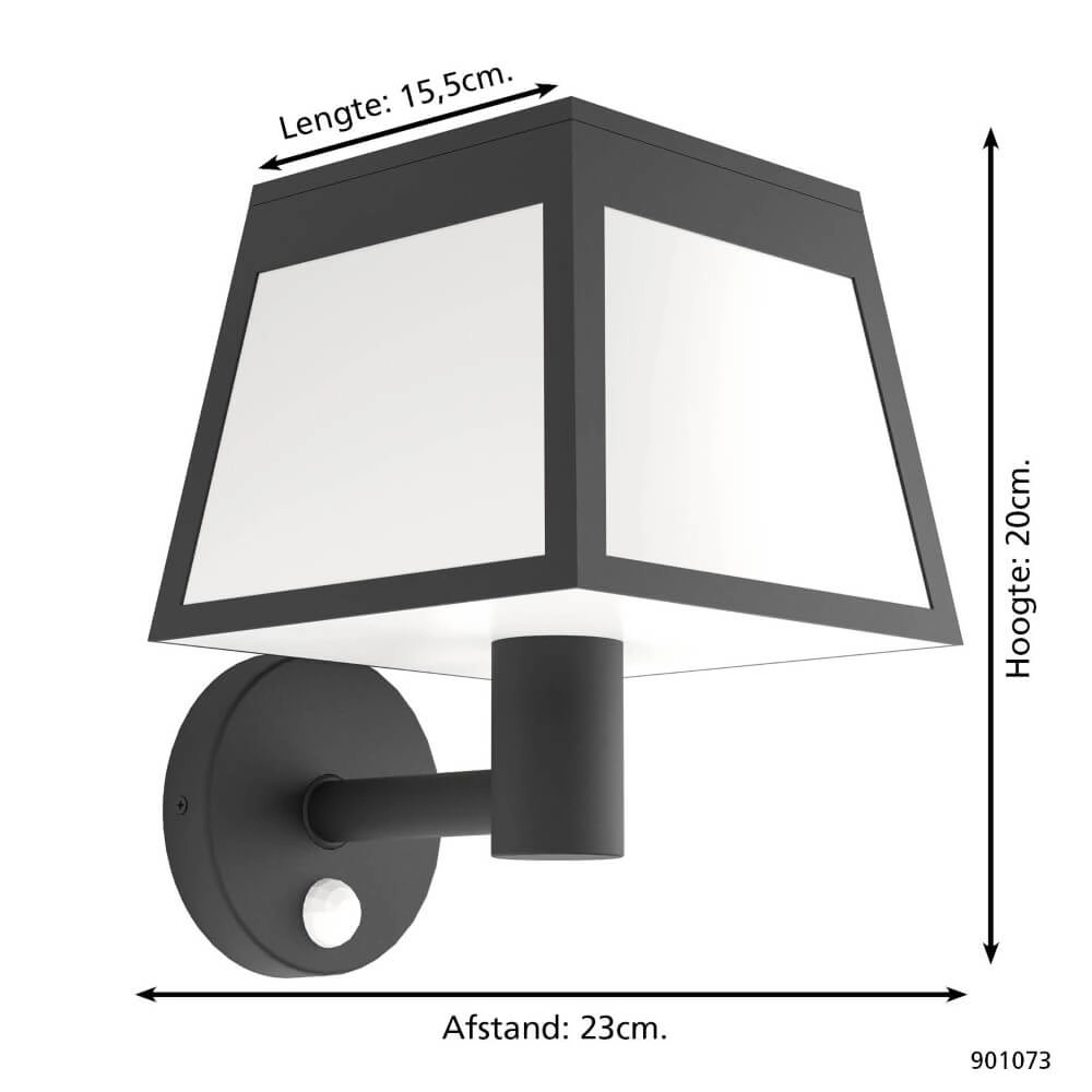 Solar wandlamp Altilia zwart met wit Eglo 9008606298006