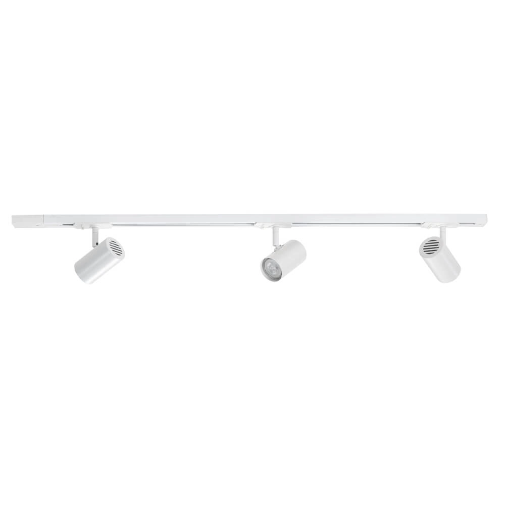 1-fase railset 100cm Cilinder wit met 3 spots 1-fase railset 100cm Cilinder wit met 3 spots