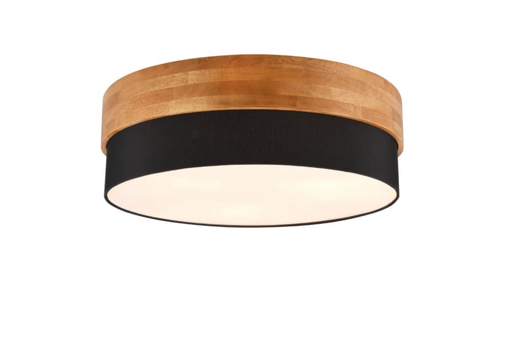 Ø 50cm plafondlamp Seasons hout met zwart Trio 4017807526219