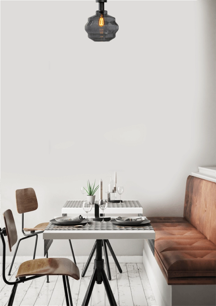 Plafondlamp - Ø 30cm - Porto met Ball smoke glas Ø 30cm Masterlight 8718121271514