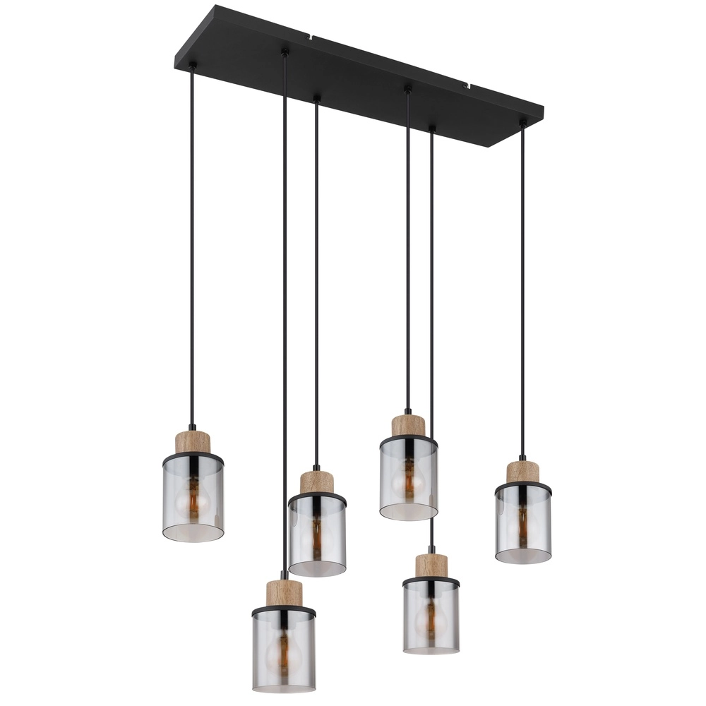 6-lichts hanglamp Reid zwart Globo 9007371448265
