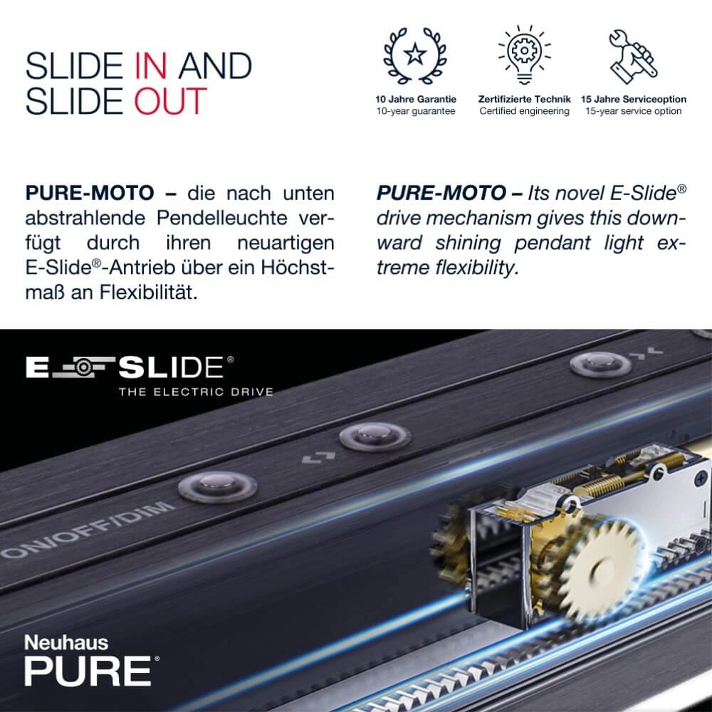 Led hanglamp Pure-Moto geborsteld metaal Paul Neuhaus 4012248363775