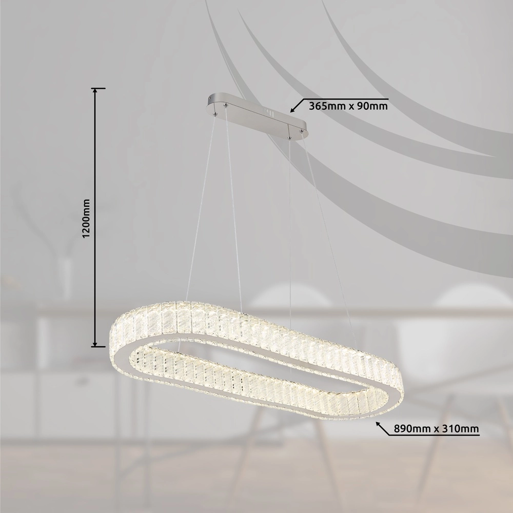 Ovale hanglamp Mucky chroom Globo 9007371445998