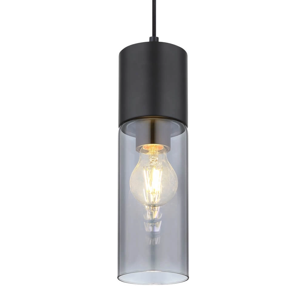 Strakke hanglamp Annika enkel zwart Globo 9007371433766
