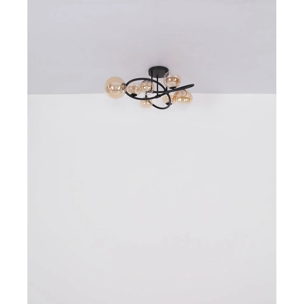 Zwarte hanglamp Tuberius design 8-lichts Globo 9007371449446