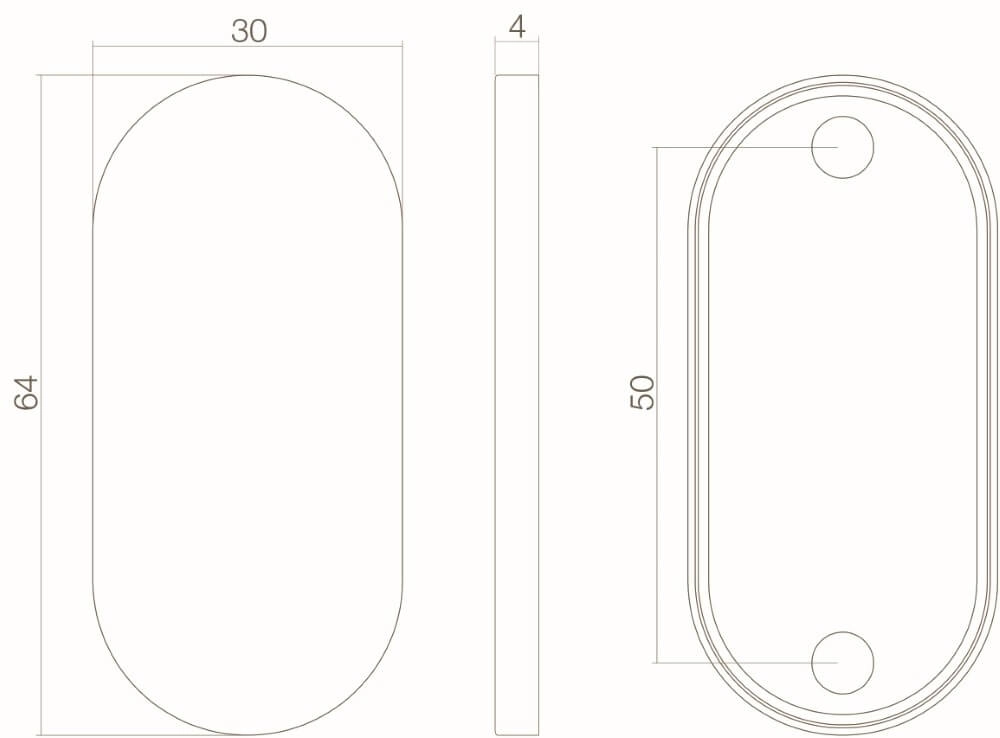 Ovaal rozet Tira verderkt RVS 4mm Intersteel 8714186088814
