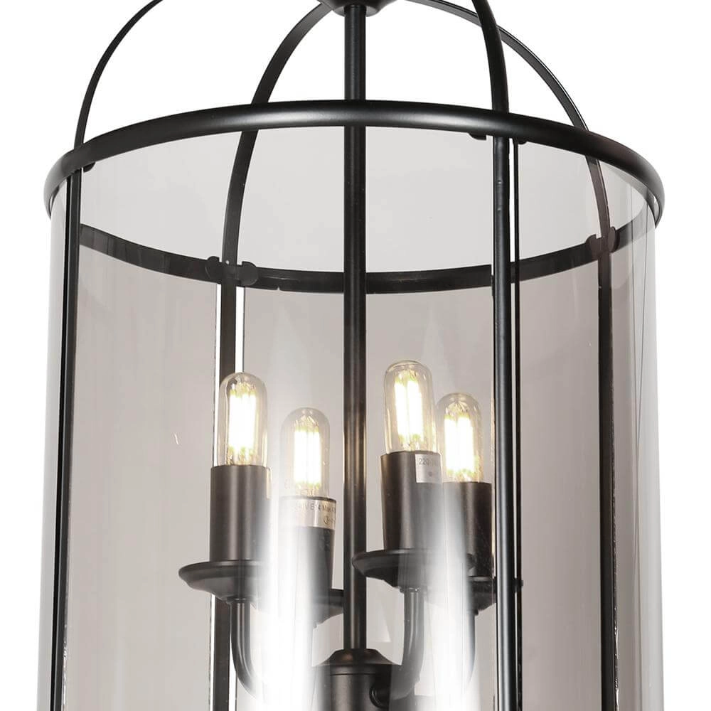 Klassieke hanglamp Pimpernel zwart 4-lichts Steinhauer 8712746174205