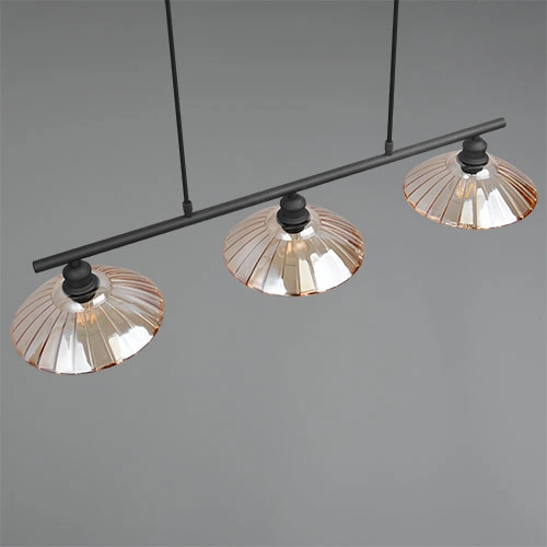 Klassieke hanglamp Eluna 3-lichts zwart Trio 4017807682502