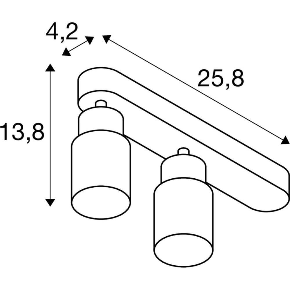 Spot Puri 2.0 Tube grijs dubbel SLV 4024163294157
